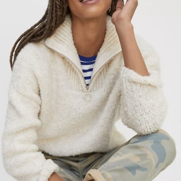 Anthropologie Quarter Zip Knit Sweater - Picture 2 of 3